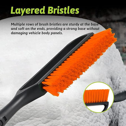 27" Snow Brush & Ice Scraper for Car Windshield, Detachable Snow Scrapers with Foam Grip for Cars, Trucks, SUVs