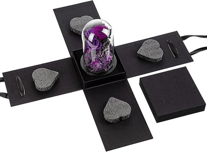 Flowers Roses Gifts for Mom Grandma,Forever Preserved Rose in Glass Dome, Christmas Anniversary Thanksging Birthday Real Roses Gifts for Wife Women Mother in Law/Red