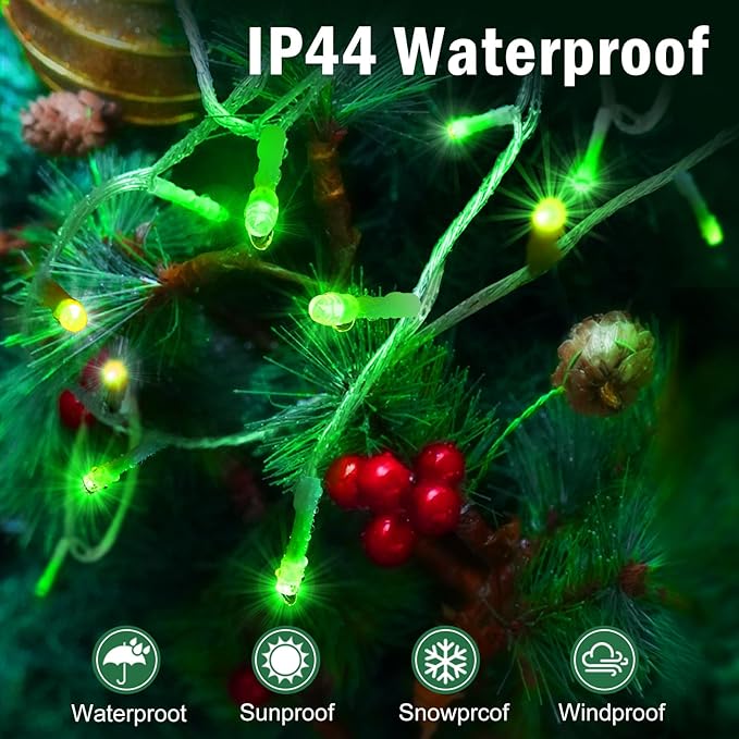 SAUIRS 403FT 1000 LED Christmas Lights Outdoor String Lights with 8 Modes Timer Waterproof Fairy Light Plug in for Outside Indoor Party Xmas Palm Tree Yard Wedding Decorations(Green)
