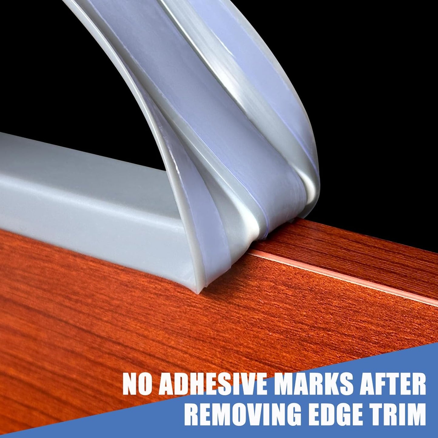 Rubber Edge Trim, Flexible Self Adhesive U Shaped Edge Banding, 1"(25mm) U Channel Furniture(Cabinet, Drawer, Desk, Table, Counter Top) Edge Protector, Edge Guards for Woods, 20Ft, Grey