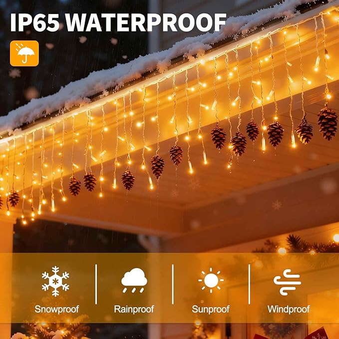 500 LED Christmas Lights 164 ft Christmas Tree Lights 8 Modes Plug-in with Memory Function White String Light for Bedroom Xmas Tree Wreath Patio Party Spring Outdoor Decorations