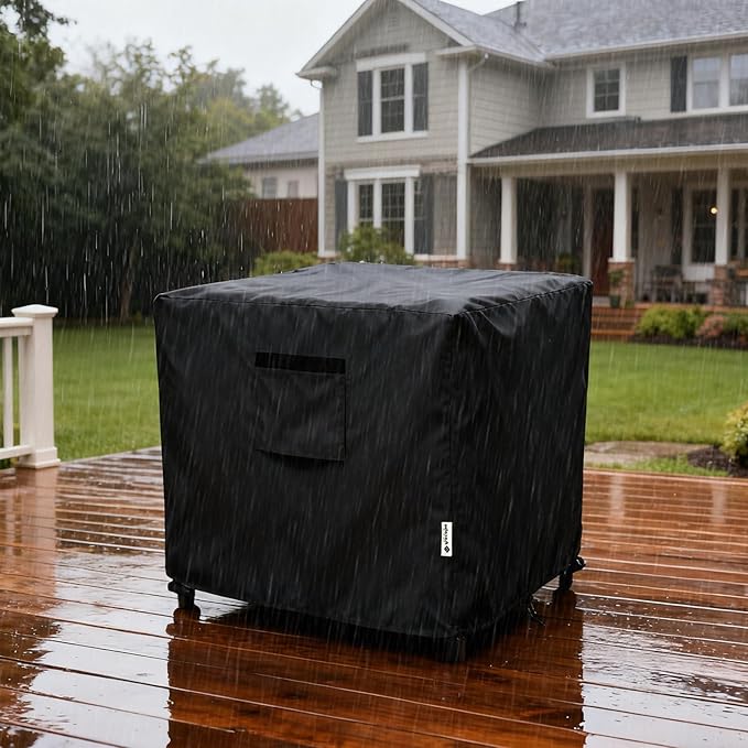 Patio Ottoman Cover,25W x 25D x 18H inch,Waterproof Square Patio Small Side Table Cover,Suitable for 3-Piece Outdoor Wicker Patio Bistro Set Side Table