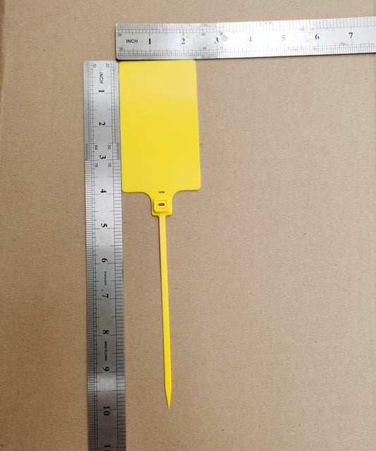 Plastic Seals Shipping Tags Logistics Use Big Sign Tie Large Label Tie, 255 mm Total Length, Package of 100 pcs (Yellow)