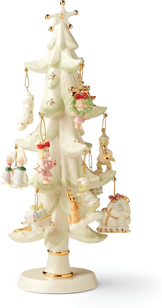 Lenox 6216816 How The Grinch Stole Christmas 12-Piece Ornament Tree, Display Stand