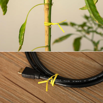 300 Pcs 6 inch Yellow Plastic Twist Ties, Cable Ties, for Bags, Gardening Tools