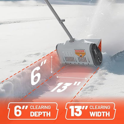 Litheli Electric Snow Shovel Cordless 20V, Brushless Lightweight Battery Powered Snow Blower with 4.0Ah Battery, Easy Snow Removal Tool for Driveways, Sidewalks, Patios and Decks