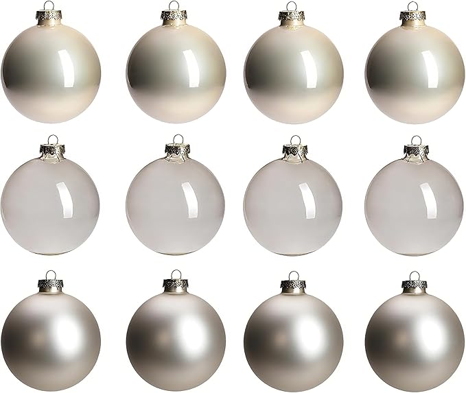 Champagne Glass Christmas Ball Ornaments for Christmas Tree, 2.36” Christmas Hanging Ornaments Set of 12 Xmas Baubles for Holiday Party Xmas Tree Decorations Gifts