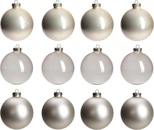 Champagne Glass Christmas Ball Ornaments for Christmas Tree, 2.36” Christmas Hanging Ornaments Set of 12 Xmas Baubles for Holiday Party Xmas Tree Decorations Gifts