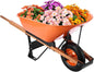 VEVOR Wheelbarrow Cart, 6 Cu. Ft. Load & 330 lbs Capacity, One Wheel Garden Dump Cart Wheel Barrow with Metal Handle & 16" Wide Track Wheels, Easy Loading Utility Yard Cart & Wagons for Lawn Farm