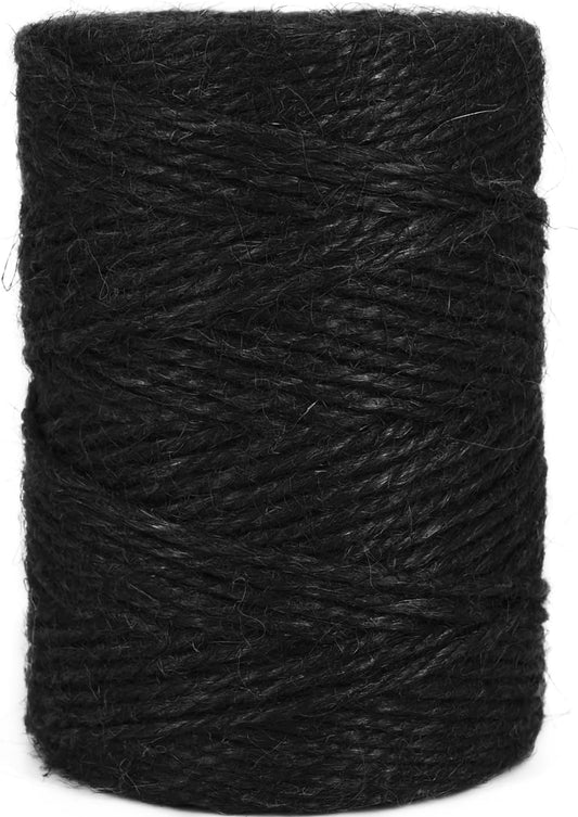 Leecogo Black 2.5mm Jute Twine 328 Feet Heavy Duty Garden Twine String for Gardening Plant Crafts and Decorative Projects