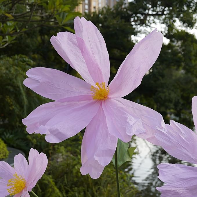 Artificial Giant Flowers for Decoration,Large Paper Daisies Flowers with Stems and Stands Base,Big Flower Decor for Wedding Birthday Party Garden, Party Banquet Background Decor (Pink)