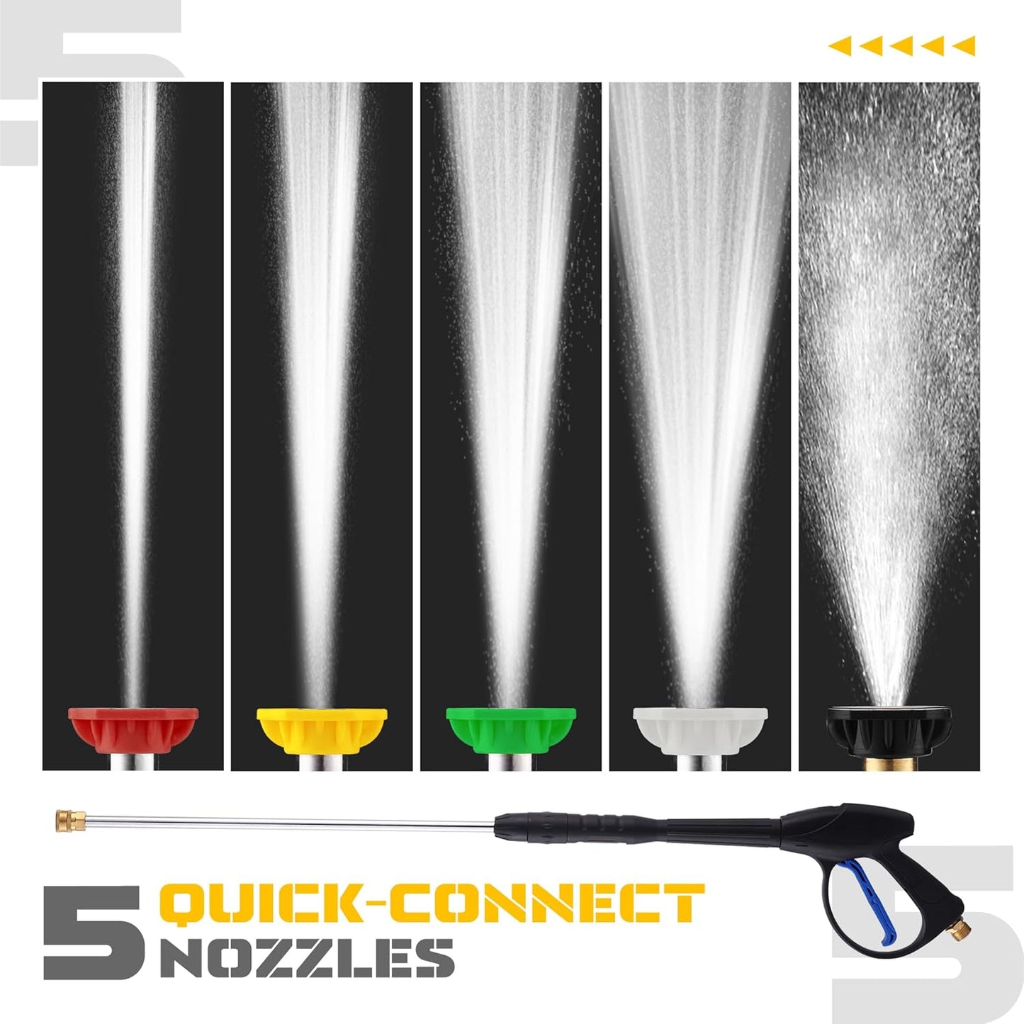 Gas Pressure Washer 3600 PSI 2.3 GPM, 212CC Power Washer with 5 Quick-Connect Nozzles, 30FT Hose & Reel, Aluminum Axial Pump, Heavy-Duty Pressure Cleaner for Driveways, Cars, Fences, Home Use