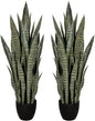 2 Pack 3FT Sansevieria Artificial Silk Tree, Fake Snake Plant, Faux Agave Potted Plants for Indoor and Outdoor Home Office Décor