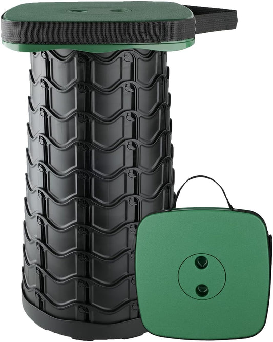 Boreeman Upgraded Collapsible Stool, Square Portable Stool, Lightweight Yet More Sturdy with Load Capacity 400lbs, Perfect for Camping Fishing Hiking BBQ (Square Army Green)