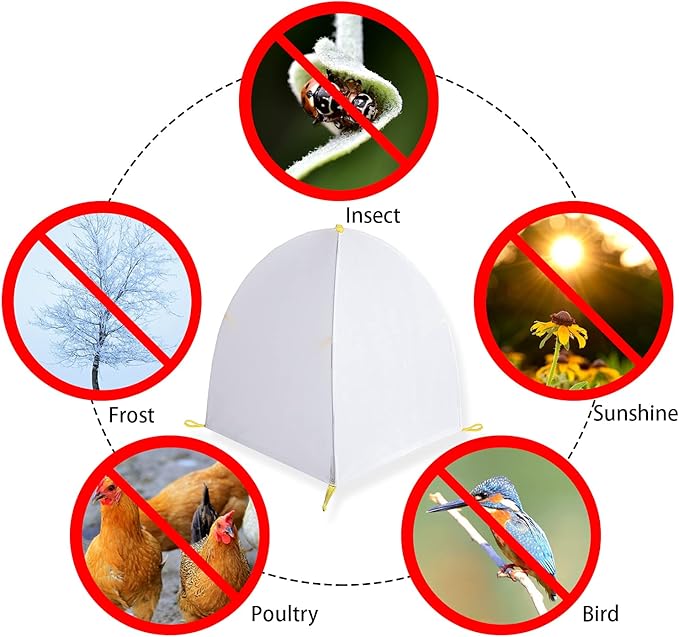 DECOHS 35 x 35 x 39 Inch Warm Plant Protection Tent-Winter Shrub Covers-Winter Snow & Frost Covers Protecting Fruit Tree Potted Plants from Freezing Animals Eating