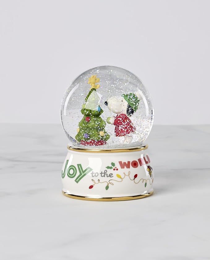 Lenox 897597 Snoopy Snow Globe, Christmas Decorations, Peanuts