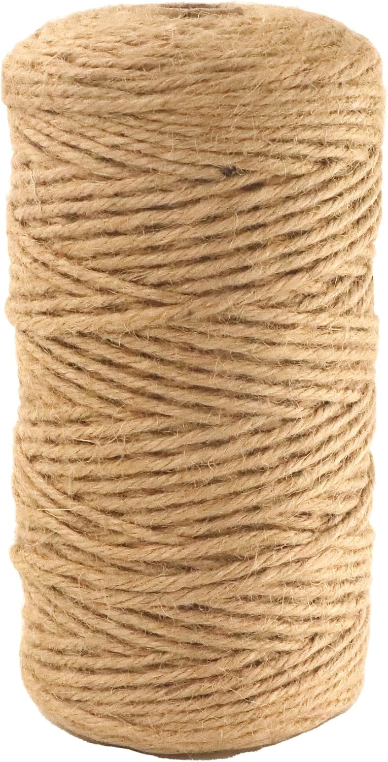 3mm x 500 Feet Natural Jute Rope, Twine for Gardening Tomato Climbing Plant Tie Floristry Crafts Gift Wrapping Packing Decor