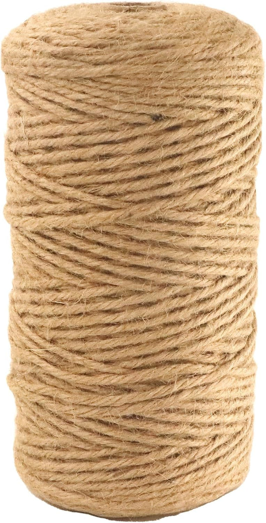 3mm x 500 Feet Natural Jute Rope, Twine for Gardening Tomato Climbing Plant Tie Floristry Crafts Gift Wrapping Packing Decor