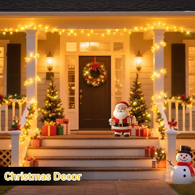 552 FT 1400 LED Christmas Lights Outdoor Decorations Super Long Fairy String Waterproof 8 Modes Timer Clear Wire for Outside House Tree Patio Yard Wedding Party Holiday-Warm White