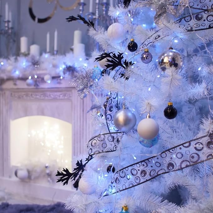 KTKDE 4 Ft White Premium Artificial Christmas Tree Easy to Assemble with Metal Stand w/ 450 Tips, Christmas Tree White Festival Decoration for Home School Office Store etc