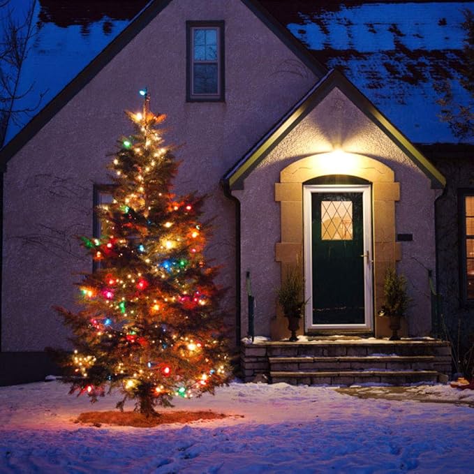 XTF2015 105ft 300 LED Christmas String Lights, End-to-End Plug 8 Modes - UL Certified - Outdoor Indoor Fairy Lights for Tree, Patio, Garden, Party, Wedding, Holiday (Multicolor)