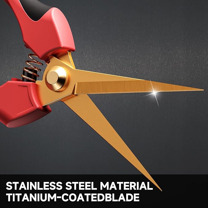 FLORA GUARD Garden shears – 8.2" Straight Tip & 7.2" Curved Blade pruning shears for gardening, Great Christmas Gifts, ideal for Precise Trimming of Flowers, Plants, and Garden Maintenance (2 Pack)