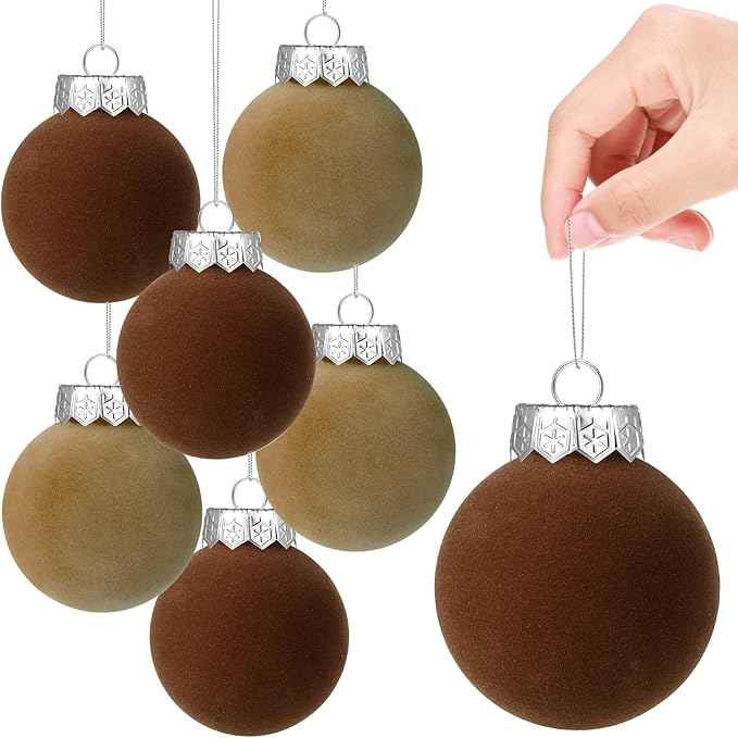 YUJUN 12 PCS Christmas Large Velvet Balls Ornaments 3.14In Shatterproof Tree Hanging Plastic Ball Set Xmas Bulk Flocked Ornaments for Christmas Tree Home Party Wreath Decorations