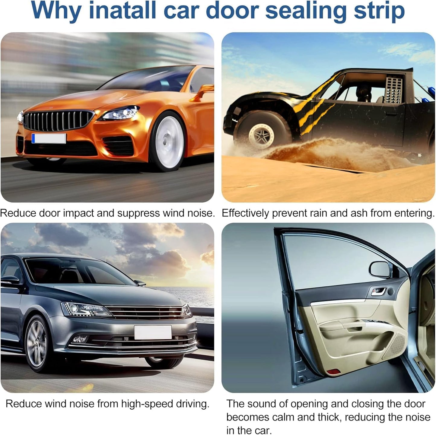 Automotive Door Weather Stripping 40Ft Car Door Rubber Edge Trim Seal Strip Gasket with Side Bulb for Car Bus Camper Boat RV Truck Doors