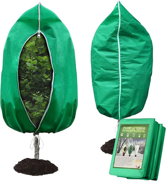 Plant Covers Freeze Protection – 4 Pack 71"x48" Extra Large Frost Blankets for Outdoor Plants, 2.8oz/yd² Heavy-Duty Tree Covers with Zipper & Drawstring – Reusable Winter Plant Freeze Cloth