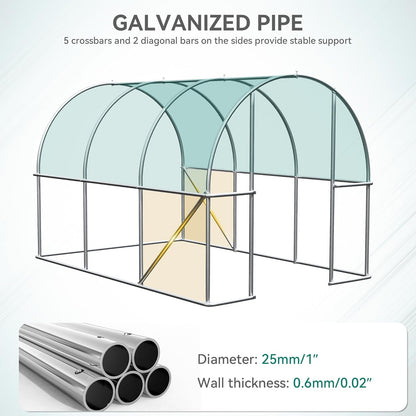 YITAHOME 10'x6.5'x6.5' Greenhouses Large Walk-in Green House Heavy Duty Tunnel Green Houses Outdoor Portable Plant Gardening Upgraded Galvanized Steel Frame Zipper Doors 5 Crossbars Garden