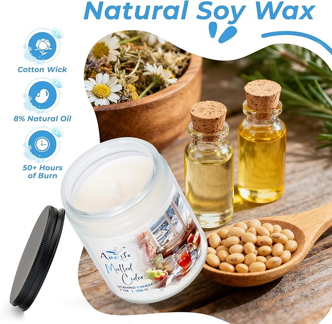 Warm & Cozy Soy Scented Candle - Holiday Scent for Home & Winter Christmas Gifts