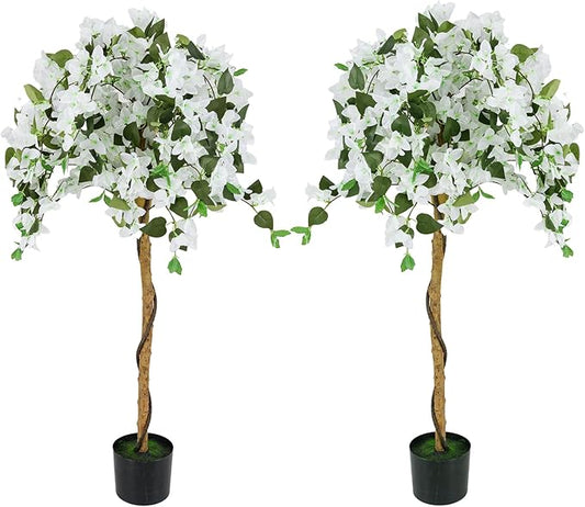 SAFEPLUS 4.5FT Bougainvillea Artificial Tree, Tall Fake Floor Plant for Indoor Outdoor Décor