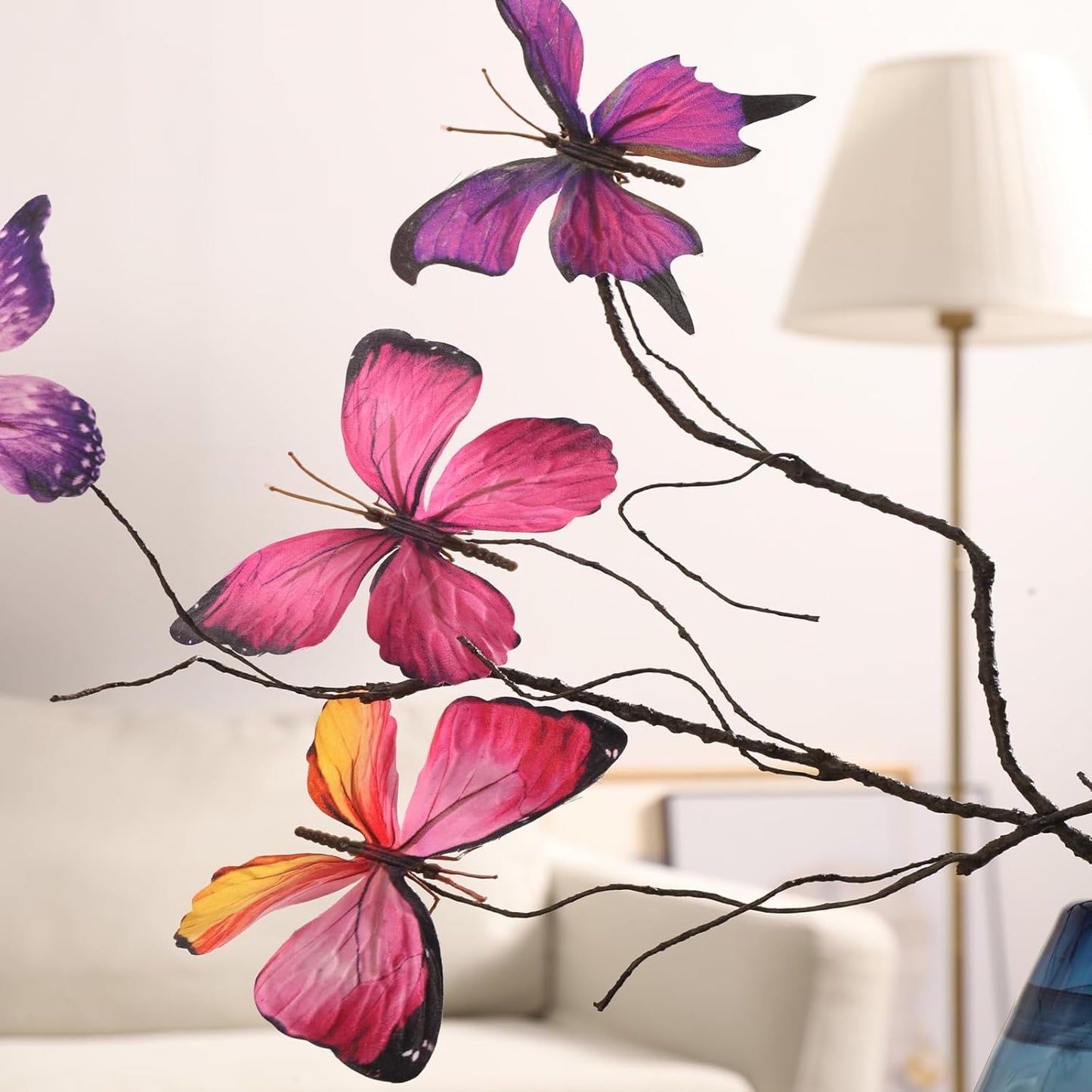 Artificial Butterfly, Silk Butterflys, Butterflies for Crafts for Floral Arrangements, 3D Butterfly Stakes Decor, Patio Plant Pot, Flower Bed Home Decor