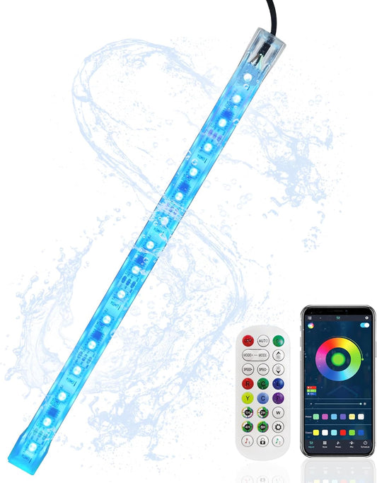 LED Light Strip Color Changing Waterfall Show Lights,Remote and APP Control Waterproof Aluminum LED Lights for Pool Pond Waterfall Fountain Landscape Lighting Decor 35.04"