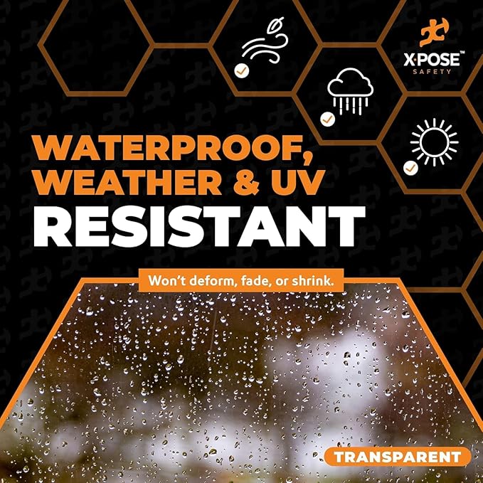 8' x 8' Clear Vinyl Tarp - Super Heavy Duty 20 Mil Transparent Waterproof PVC Tarpaulin with Brass Grommets - for Patio Enclosure, Camping, Outdoor Tent Cover, Porch Canopy - by Xpose Safety