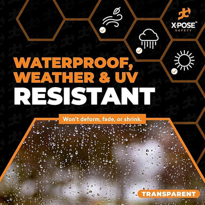 8' x 8' Clear Vinyl Tarp - Super Heavy Duty 20 Mil Transparent Waterproof PVC Tarpaulin with Brass Grommets - for Patio Enclosure, Camping, Outdoor Tent Cover, Porch Canopy - by Xpose Safety