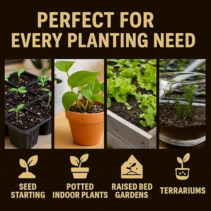 Horticultural Organic Vermiculite for Plants - Medium Grade - Natural Soil Additive for Gardening, Houseplants, Mushrooms, Potted Plants, Hydroponics, Terrariums (10 Quart)