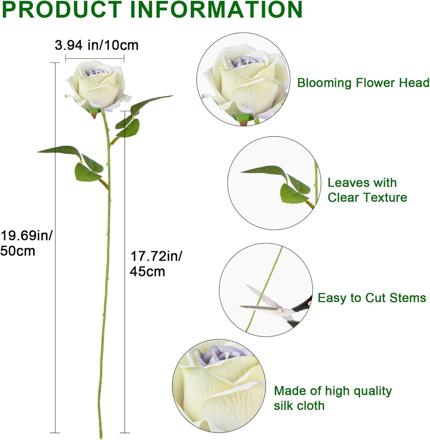 Fake Plants Roses Flowers Plastic Flowers Spring Decorations for Home Gifts for Gf Roses Artificial Flowers for Vase Fake Flowers Home Decor19.6”(Purple Heart 50PCS)