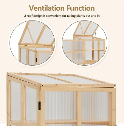 OTXIIN Cold Frame Greenhouse Cabinet, Heavy-Duty Outdoor Plant Protection Box, Portable Mini Greenhouse for Winter Gardening, Seedlings, Vegetables & Herbs
