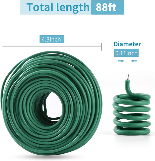 YDSL 88 feet Garden Flexible Wire, Soft Twist Plant Ties for Plant Vines and Office Organization (Diameter - 3MM)