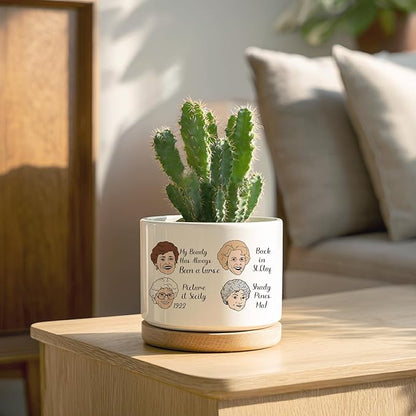 Golden Girls Planter, Golden Girls Merchandise, Friend Gifts for Women, Funny Succulent Planter, Flower Cactus Plant Pot, Friendship Gifts for Friends Bestie Sister Birthday (Plant Not Included)