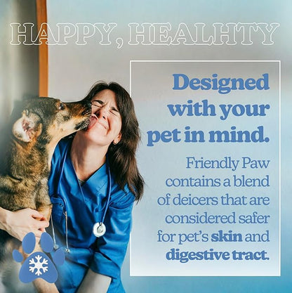 Friendly Paw Pet Friendly Ice Melt (20 LB Pail) - Our Driveway and Sidewalk Deicer Will Keep Your Pets and Children Safe in The Harshest of Conditions White