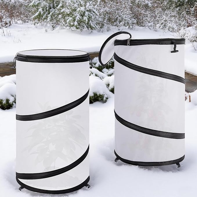20 x 12 Inch Pop Up Winter Frost Plant Cover, Round Garden Plants Freeze Protection Tent, Foldable Warm Plant Protector Enclosure for Snow Frost Protection Indoor & Outdoor