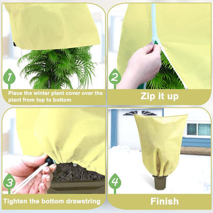 DQS 2 Pack Plant Covers Freeze Protection, 31.4" x47.2" Winter Frost Protection Blankets Frost Cloth,Suitable for Outdoor Winter Frost, Cold Weather, shrubs, Trees, Jackets, and coverings