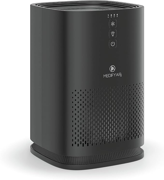 Medify MA-14 Air Purifier with True HEPA H13 Filter | 470 ft² per Hour for Smoke, Odors, Pollen, Pets | Removal to 0.1 Microns | Black, 1-Pack
