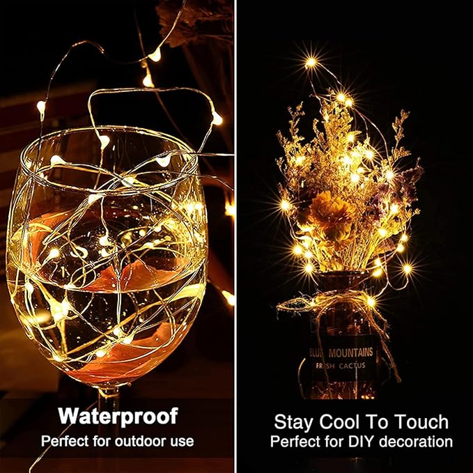 Upgraded 4 Pack 33Ft 100 LED Fairy Lights Battery Operated with Timer, Waterproof LED String Lights Outdoor Indoor, Battery Twinkle Lights for Christmas, Bedroom, Classroom, Parties, Wedding, Decor