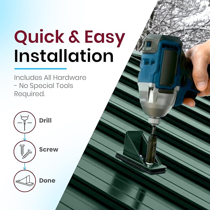 50 Pack Snow Guards for Metal Roofs – Includes Perfect Seal Gaskets & Screws – Heavy-Duty Polycarbonate Snow & Ice Stops – Prevents Sliding Snow | Hunter Green | Made in USA