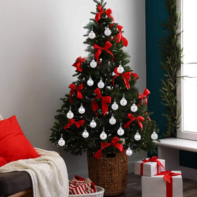 30ct Christmas Ball Ornaments, 2.36" Shatterproof Christmas Tree Decorations, Perfect Hanging Ball for Indoor/Outdoor Holiday Party Decor