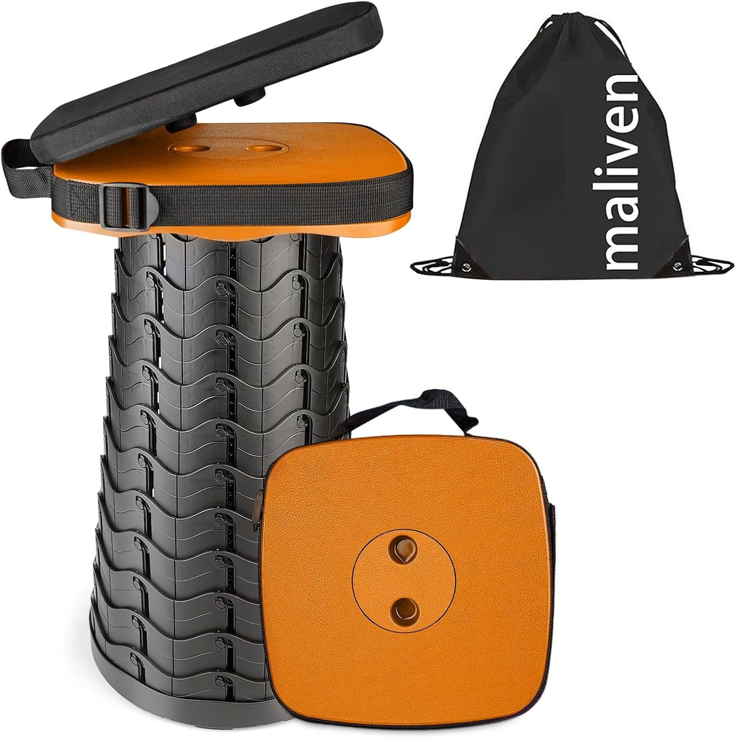 Foldable Camping Stool with Cushion, Portable Folding Stool with Nylon Bag, Collapsible Stool for Adults Portable, Max Load 550 LB