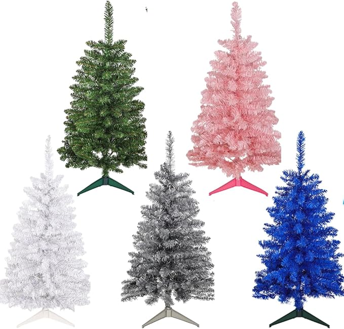 3FT Christmas Tree for Tabletop in Green– Mini Xmas Tree with 163 Branch Tips, Foldable Metal Base, Easy Assembly – Ideal for Home, Office, Apartment, or Holiday Décor